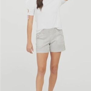 SPANX tummy control 6” twill shorts-light grey